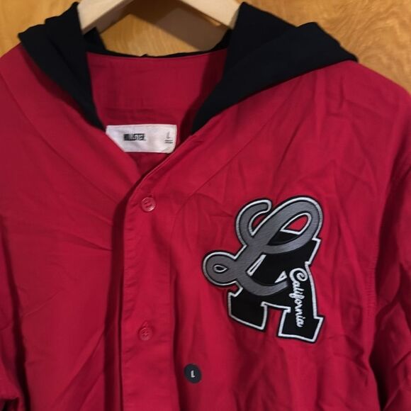 Hollister Hoodie Mens Large Red Baseball - Picture 2 of 3